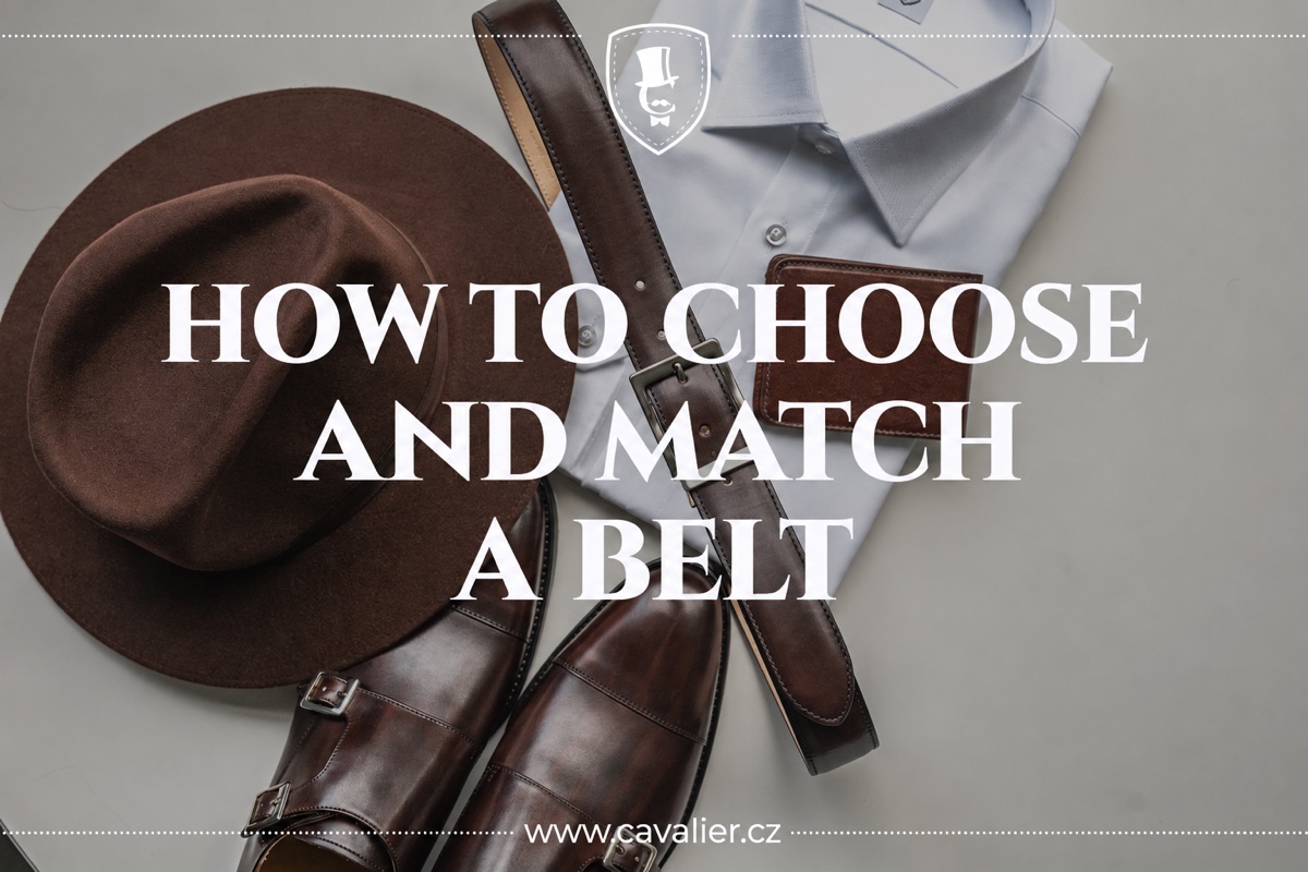 Brown leather belt with matching monk-strap shoes, shirt and hat.